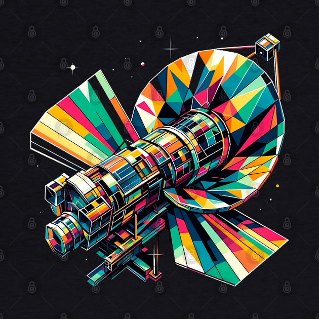 Vibrant Geometric Hubble Space Telescope Tee by Graphic Wonders Emporium